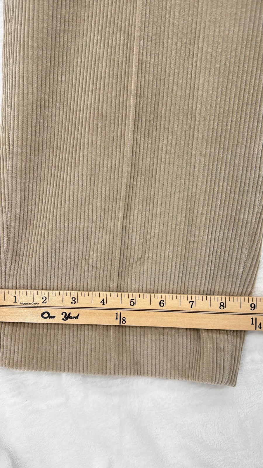 LL Bean Corduroy Pants 32 Mens 32x28 Country Tan Beige Flat Front New NWT