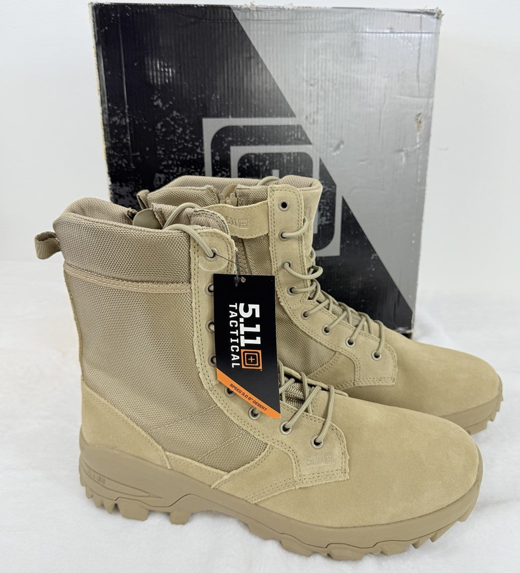 5.11 Tactical Boots 14 Mens Speed 3.0 8” Desert Side Zip ASTM Tan New