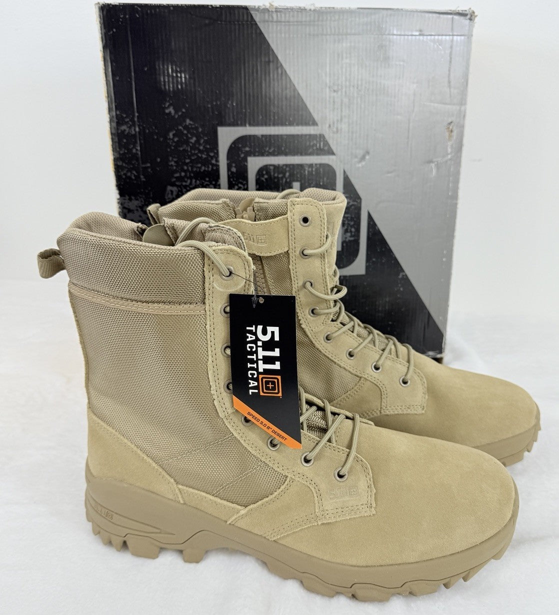 5.11 Tactical Boots 14 Mens Speed 3.0 8” Desert Side Zip ASTM Tan New
