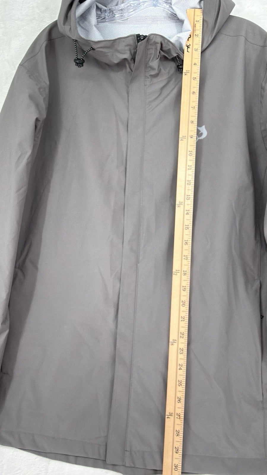 Reel Legends Fishing Jacket Large Waterproof Rain Jacket Full Zip Gray Mens