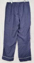 LL Bean Pajama Pants Womens Large Blue Polka Dot 100% Cotton Knit