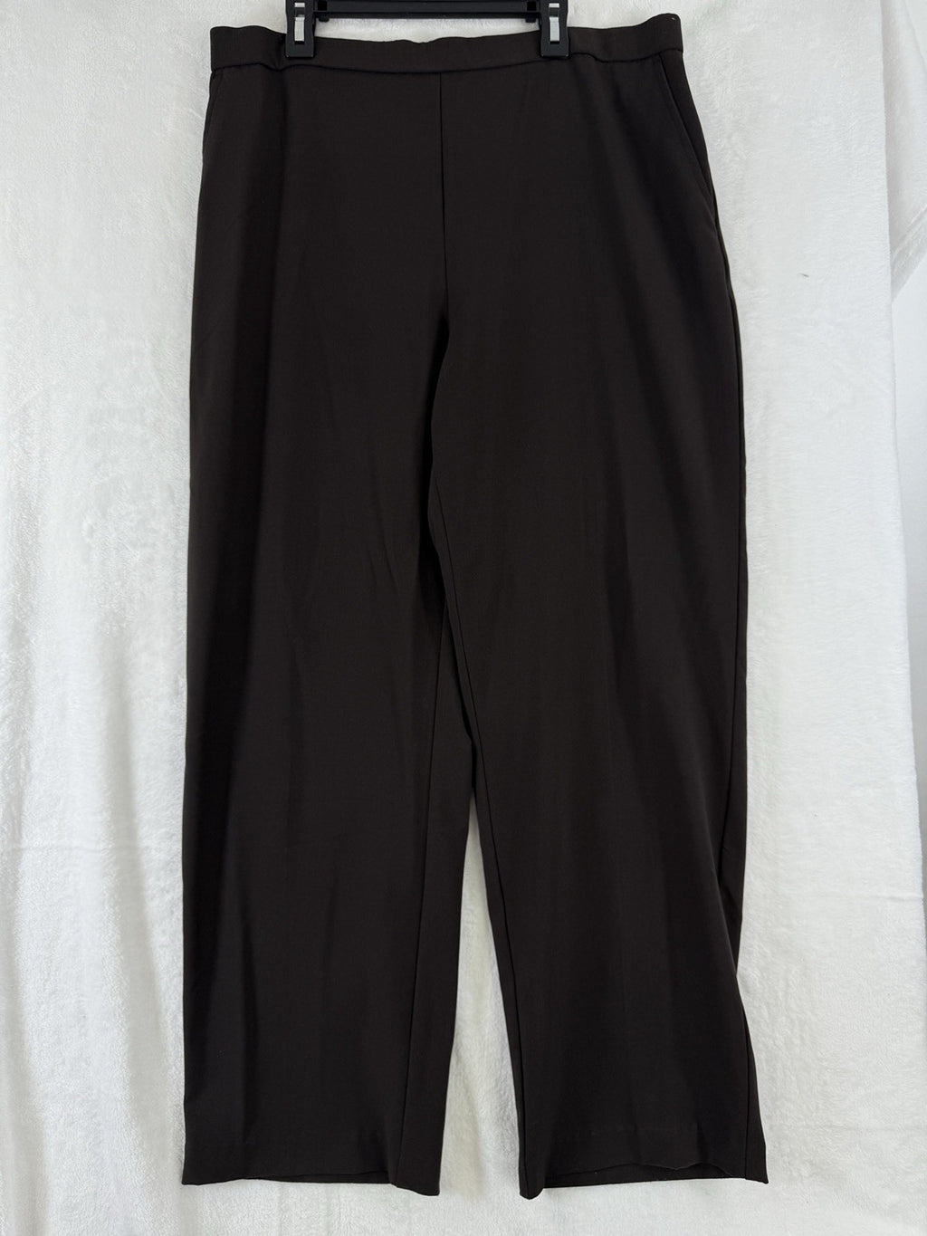 Briggs Pants 16S 16 Short Brown Flat Front Back Elastic Womens 16 Straight Leg