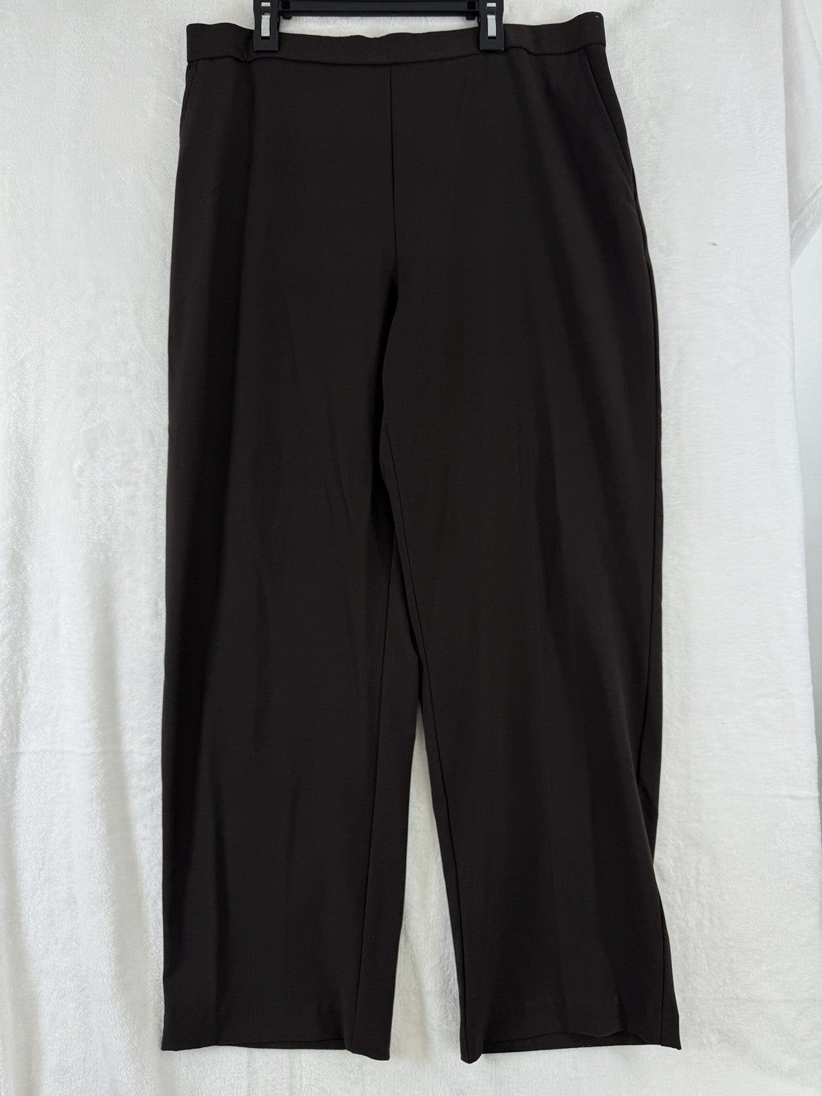 Briggs Pants 16S 16 Short Brown Flat Front Back Elastic Womens 16 Straight Leg