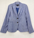 Talbots 100% Linen Jacket 4 Womens Blue Blazer Lined