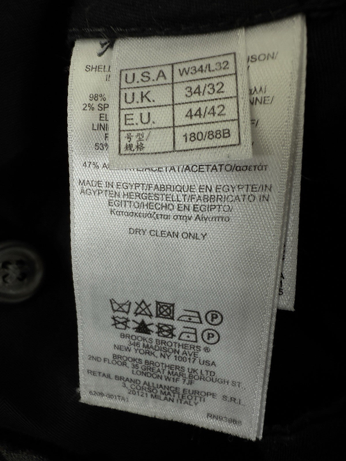 Brooks Brothers 346 Madison Fit Pants 34x32 Men’s Gray Wool Stretch Dress Pants