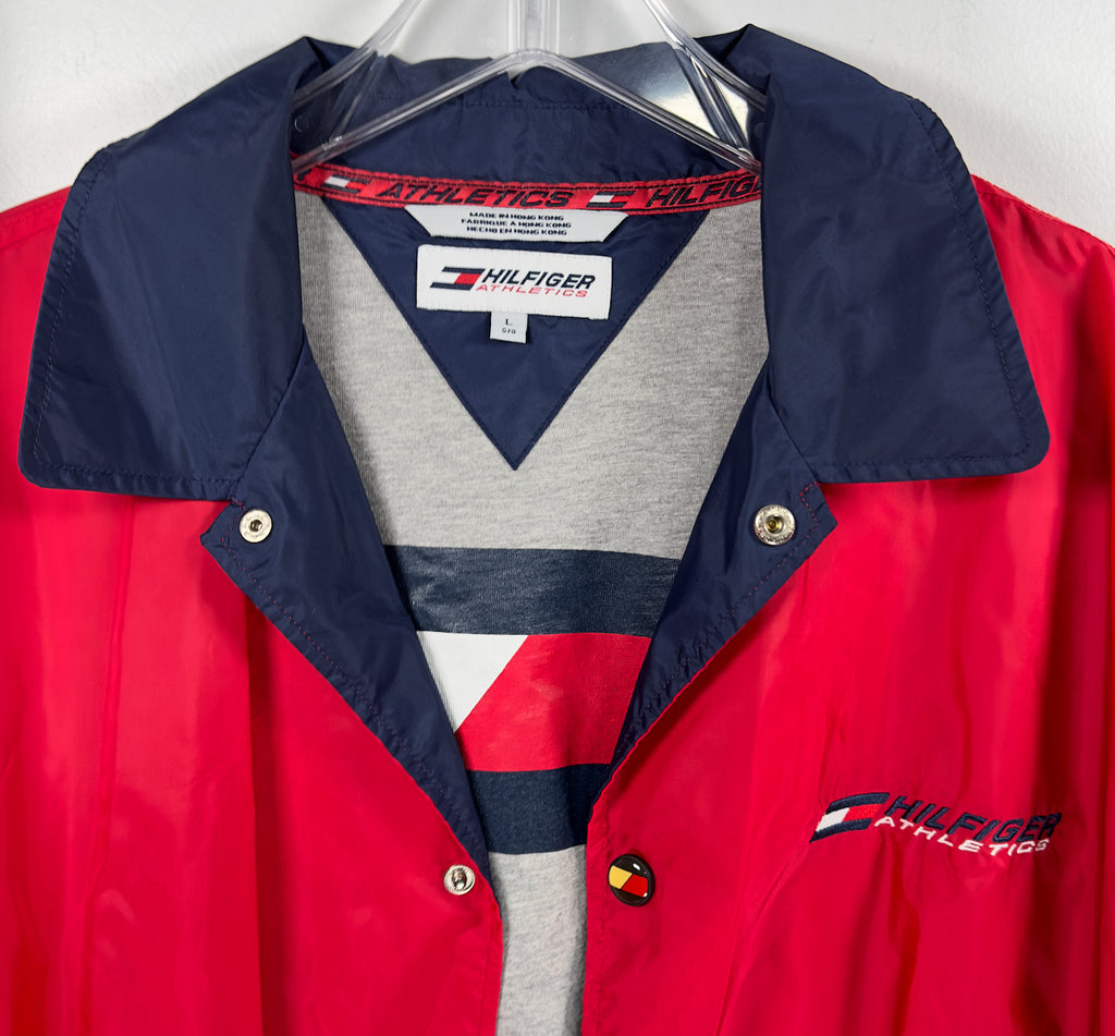90s Tommy Hilfiger Athletics Logo Spell Out Vintage Jacket Windbreaker Mens L
