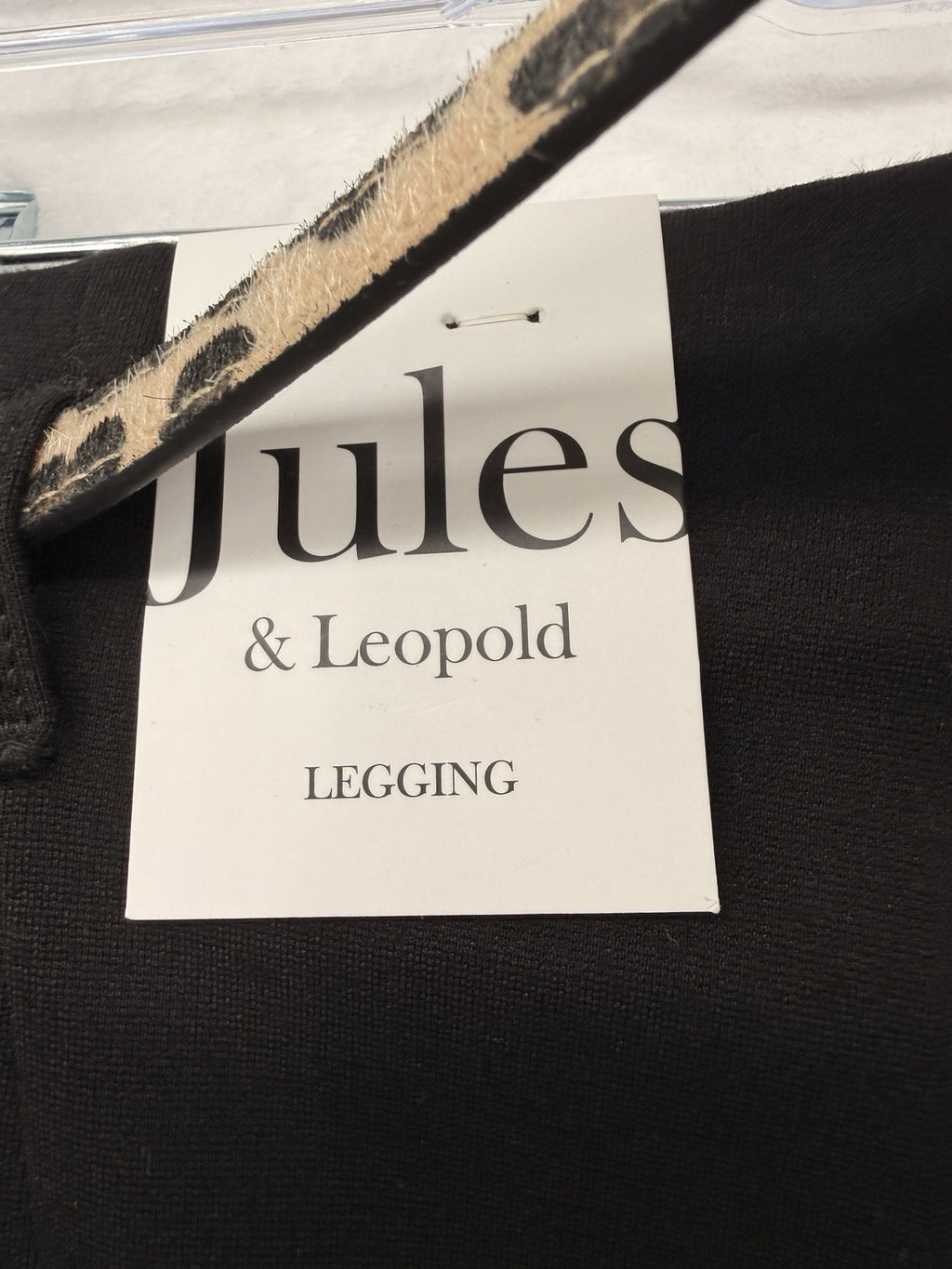 Jules And Leopold Pants XS Leggings Pull On Black Leopard Print Belt New NWT