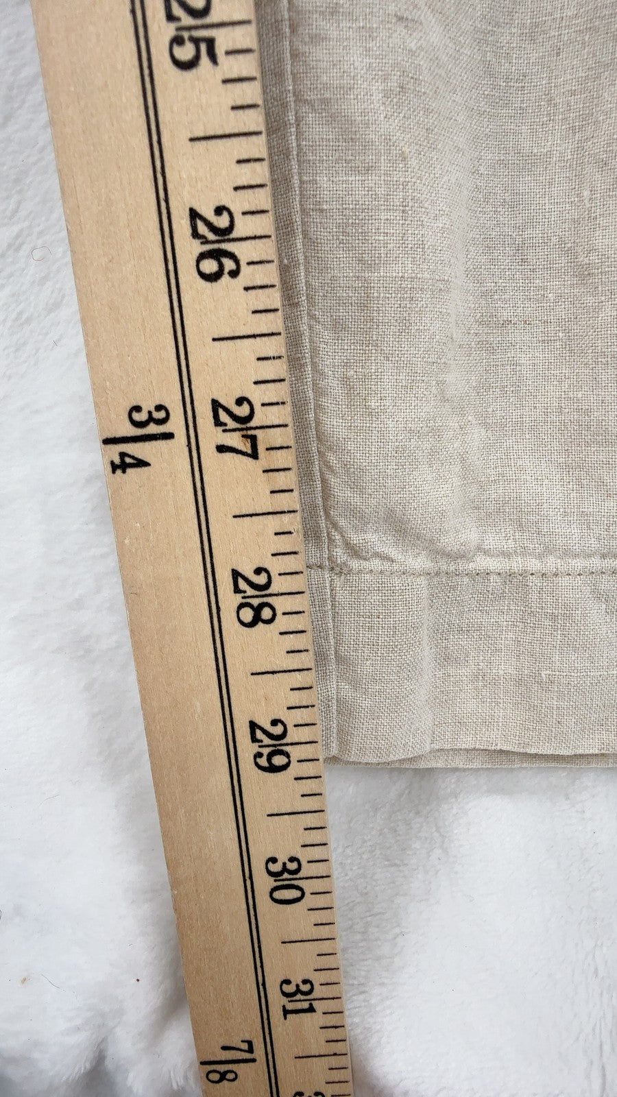 Eddie Bauer 100% Linen Pants 12 Womens Beige Tan Straight Leg