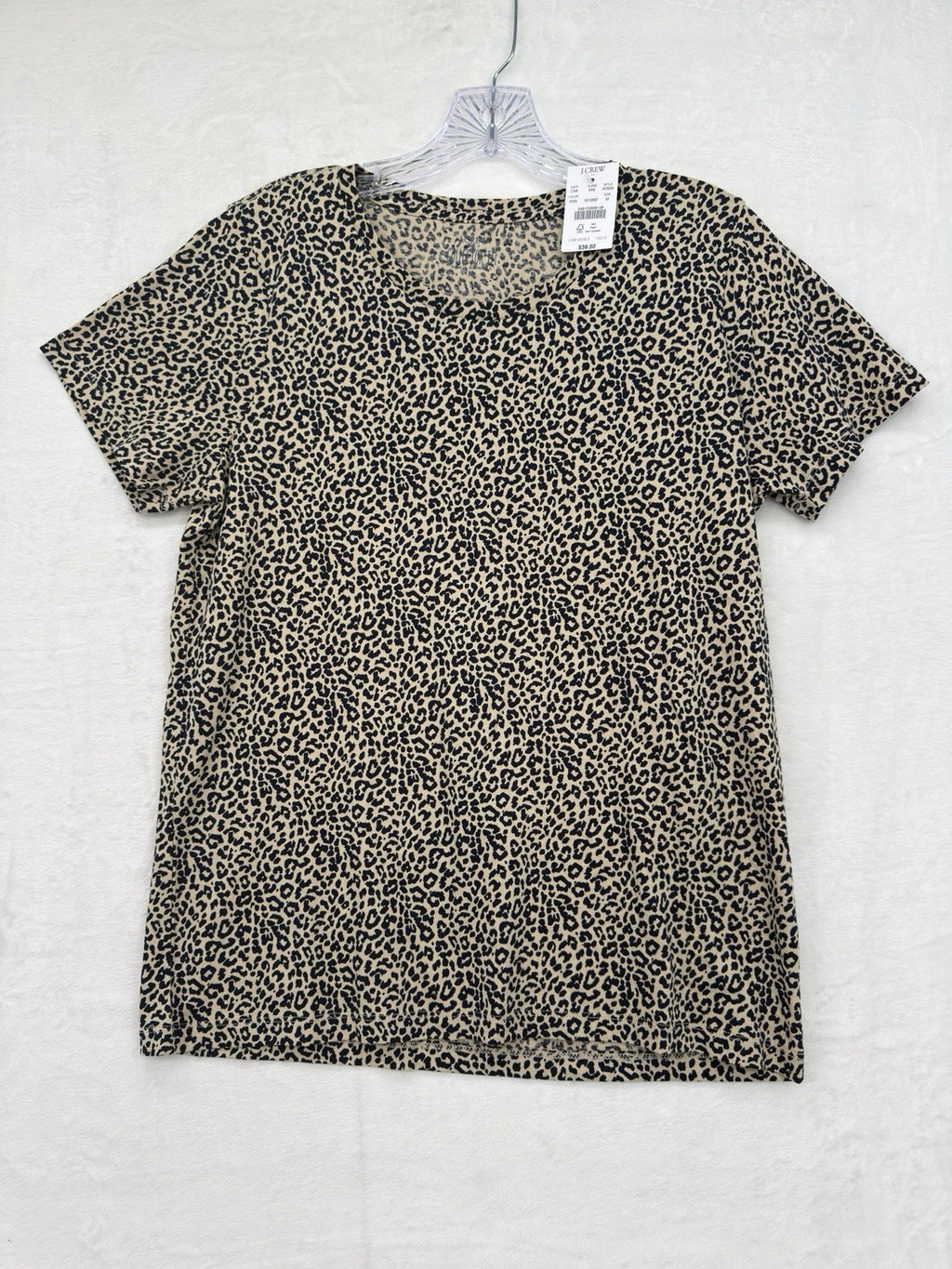 J Crew Top Women Medium Collector Tee Lot Cheetah Leopard Print Short Sleeve New