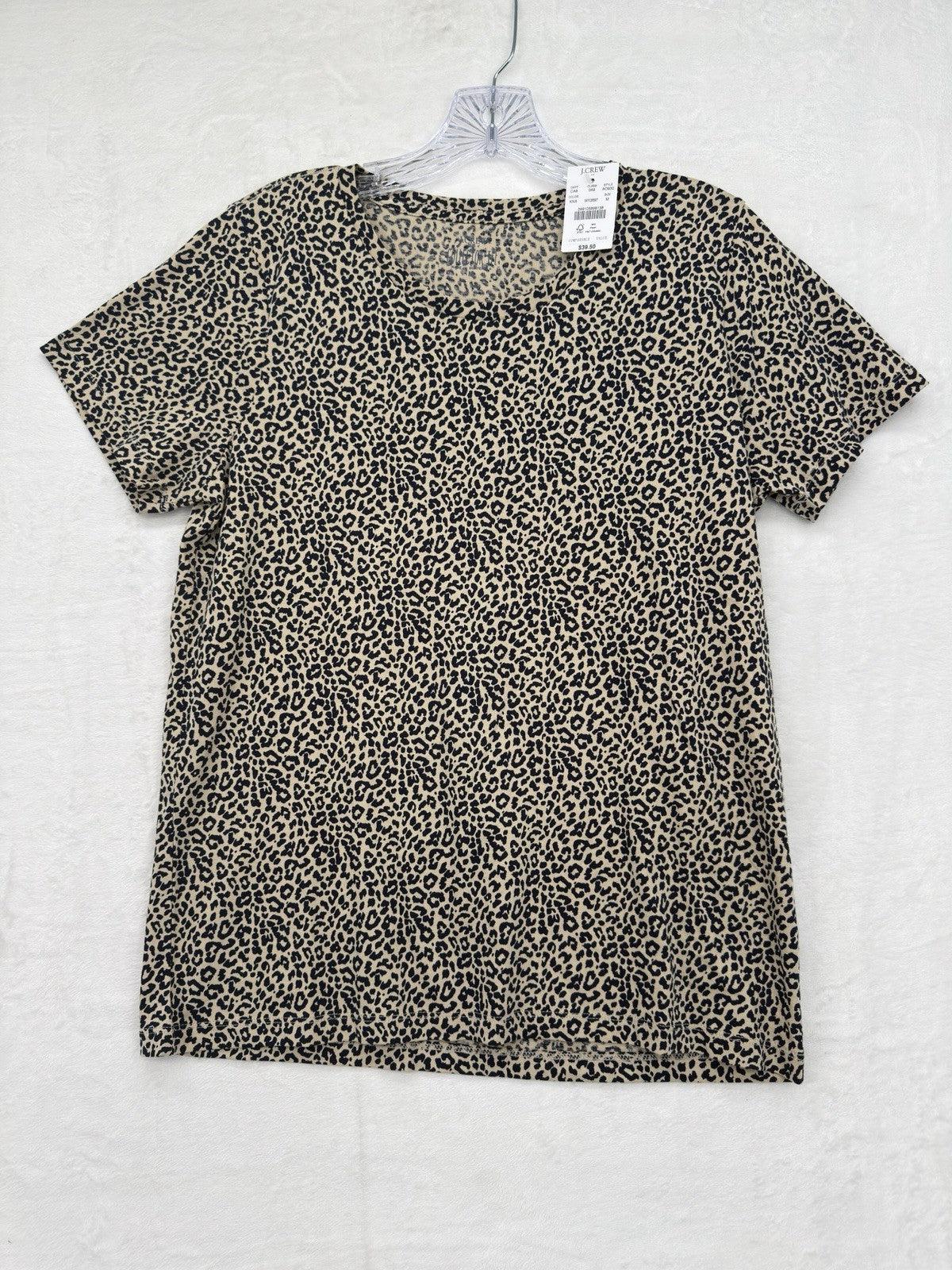 J Crew Top Women Medium Collector Tee Lot Cheetah Leopard Print Short Sleeve New