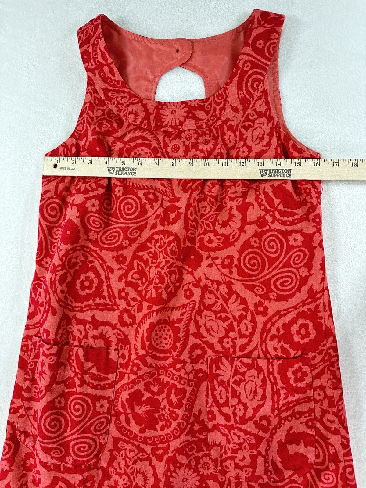 Ann Taylor Dress 4 Sleeveless Cotton Pink Orange Print Shift Summer