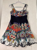 Nine West Navy Floral Sleeveless Fit & Flare Dress Womens NWT