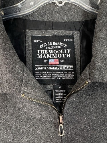 Steve & Barry’s Jacket XL Wooly Mammoth Gray Wool Blend Full Zip Men’s