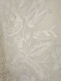 Talbots Top 2 Floral Embroidered 3/4 Sleeve Lined Ivory Womens Cotton