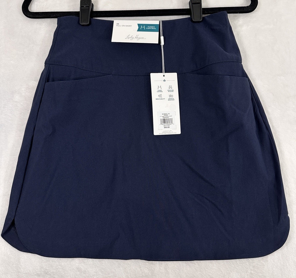 Walter Hagen Golf Skort XS Navy Blue Pockets Tummy Control Lady Womens NWT