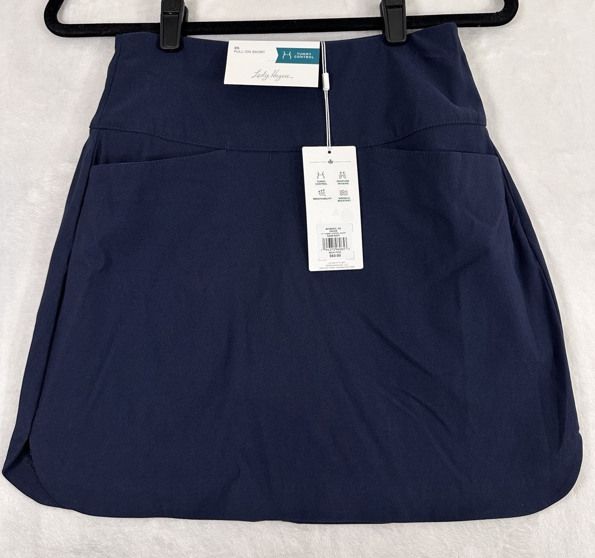 Walter Hagen Golf Skort XS Navy Blue Pockets Tummy Control Lady Womens NWT