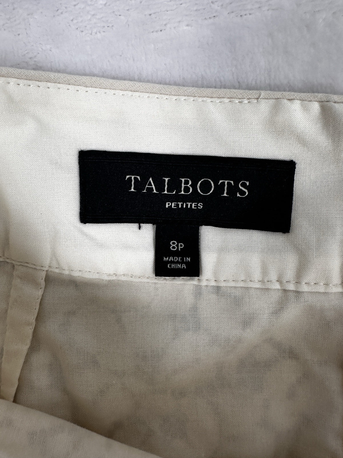 Talbots A Line Skirt 8 Petite Ivory White Lace Overlay Womens 8P