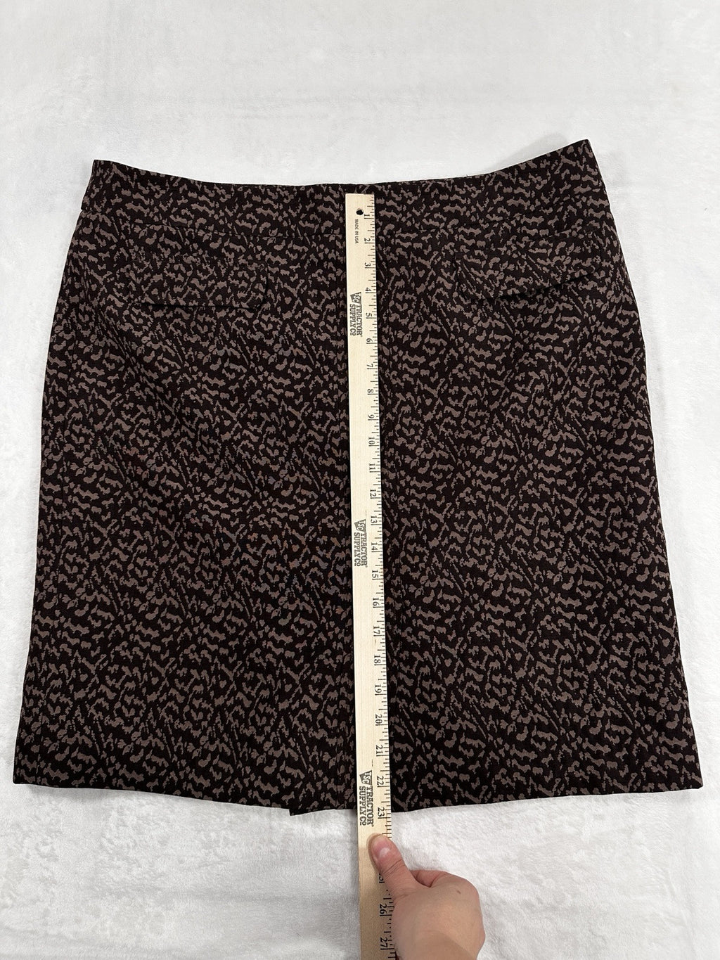 Ann Taylor 18 A-Line Skirt Knit Brown Print Womens