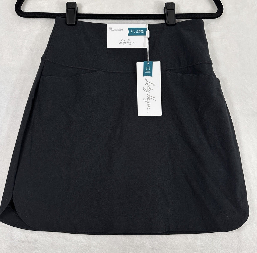 Lady Hagen Golf Skort XS Black Pockets Tummy Control Slimming Womens Tennis NEW