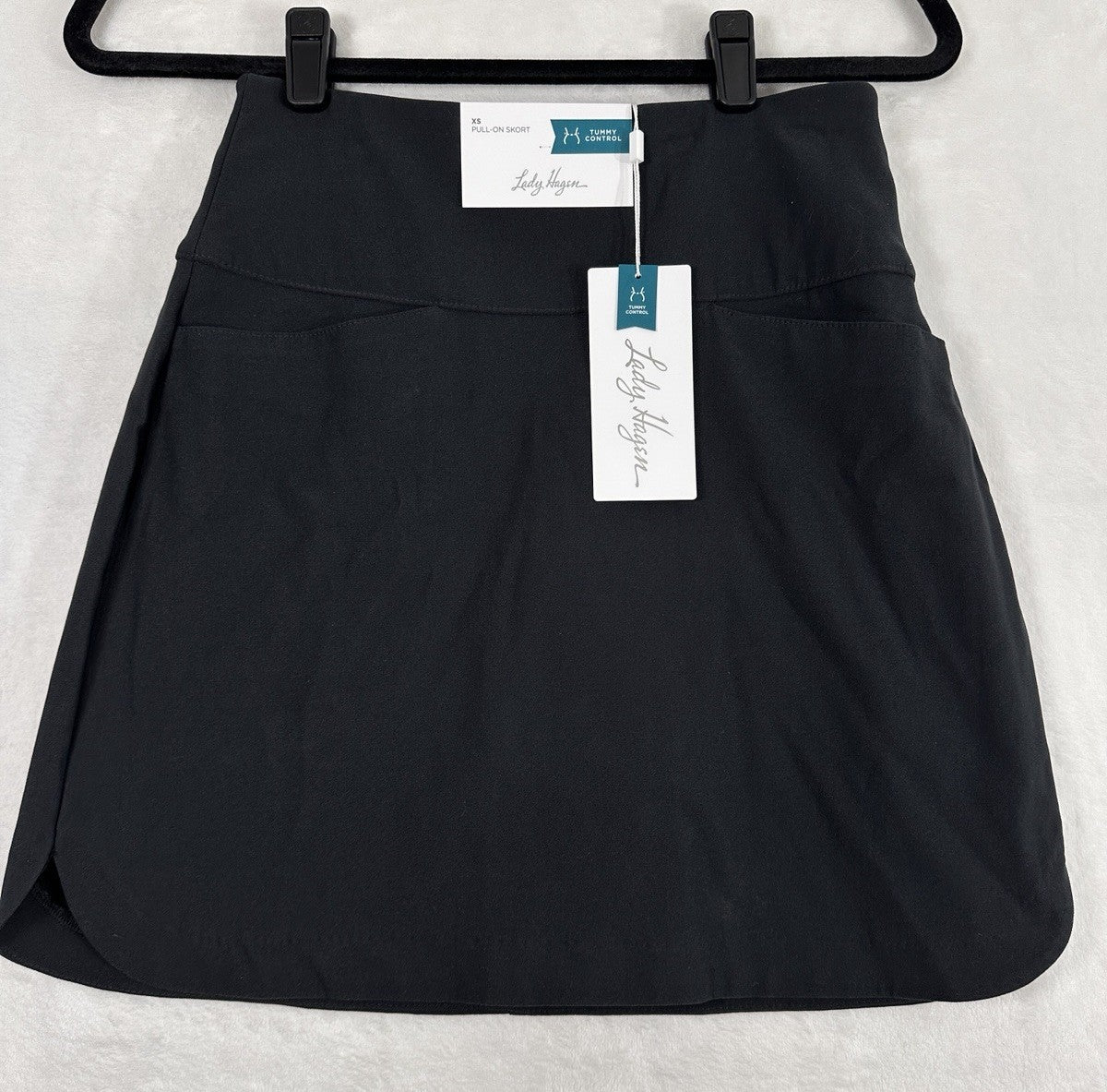Lady Hagen Golf Skort XS Black Pockets Tummy Control Slimming Womens Tennis NEW
