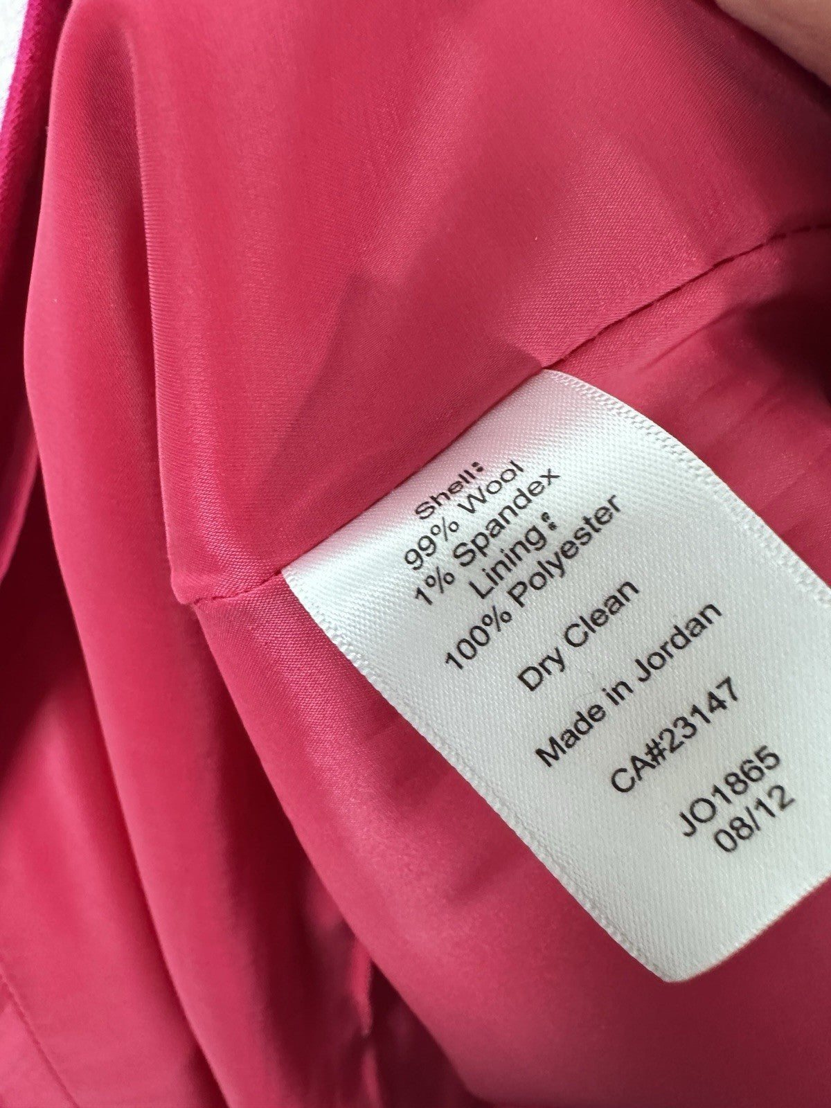 Talbots 14 Petite Skirt Wool Stretch A-Line Hot Pink Lined Womens 14P