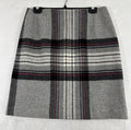 Vintage Talbots Skirt 10 Pencil A-Line Gray Plaid Wool Rabbit Hair Womens
