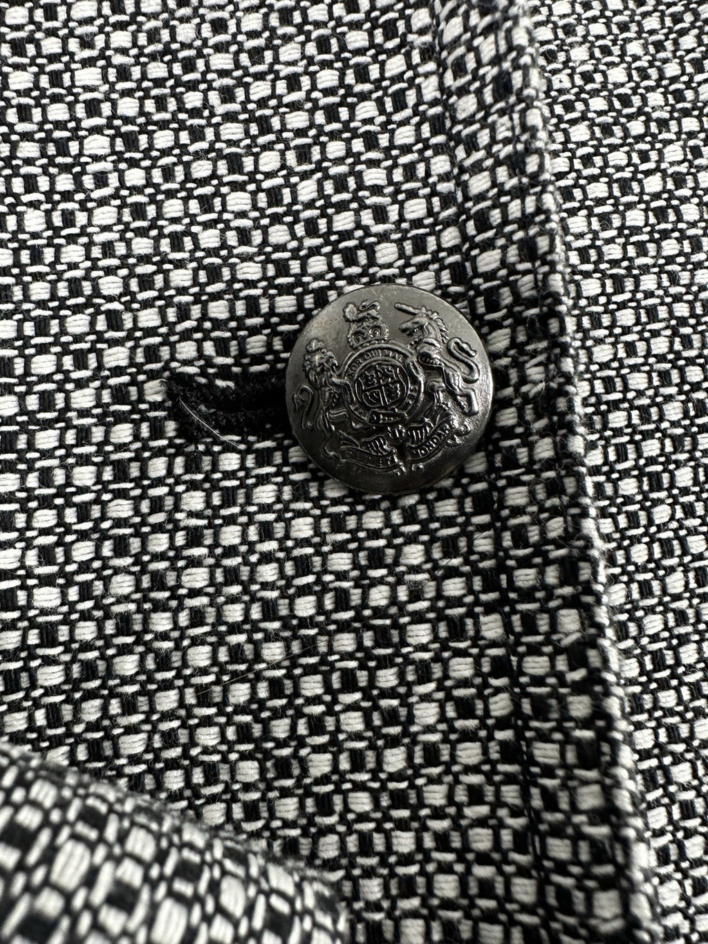 Banana Republic Jacket Size 8 Black White Blazer Womens 2 Silver Buttons