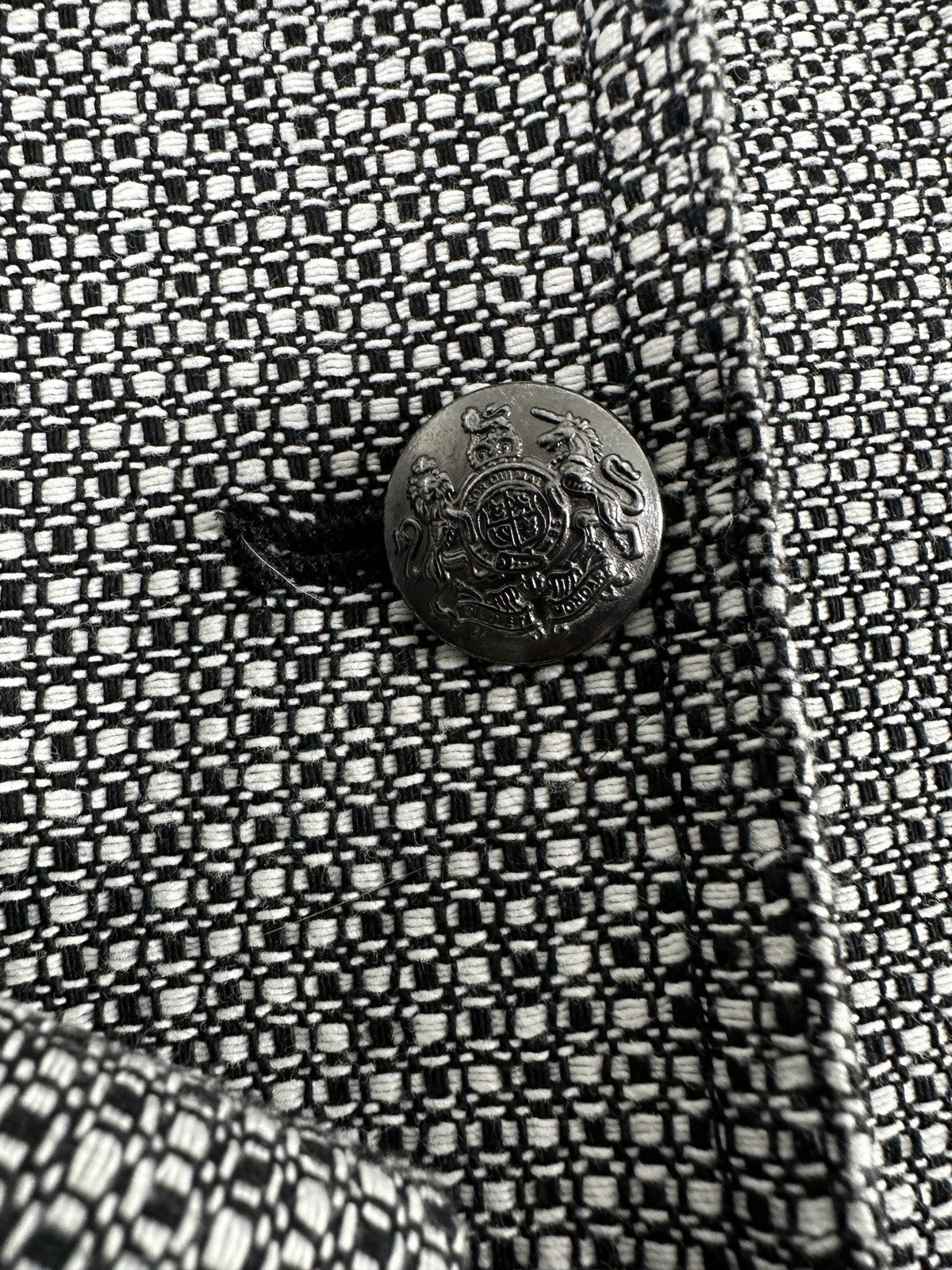 Banana Republic Jacket Size 8 Black White Blazer Womens 2 Silver Buttons