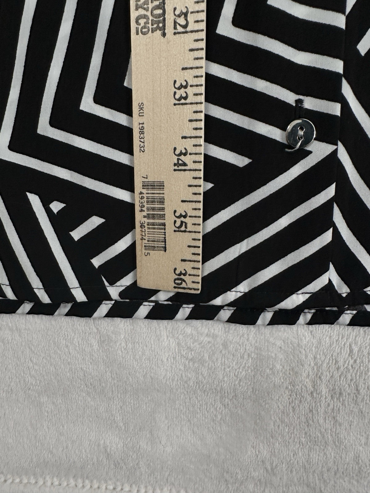 Alfani Dress 12 Black White Sleeveless Shirt Dress Geometric Print A Line