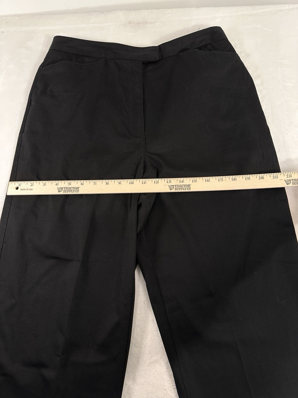 Vintage Talbots 12 Black Pants Floral Cutout Hem Cotton Womens