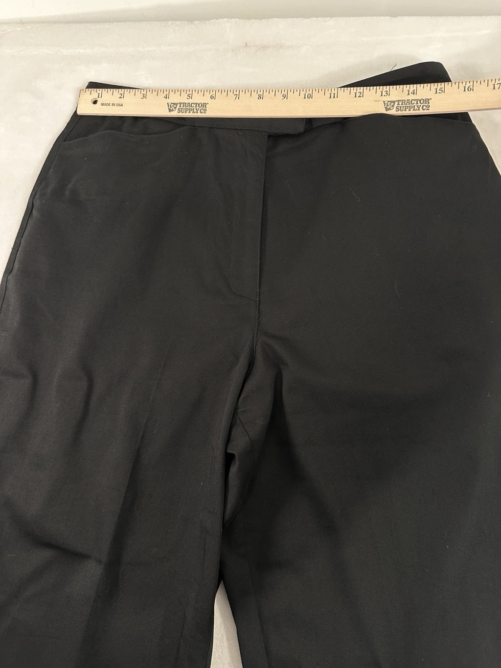 Vintage Talbots 12 Black Pants Floral Cutout Hem Cotton Womens