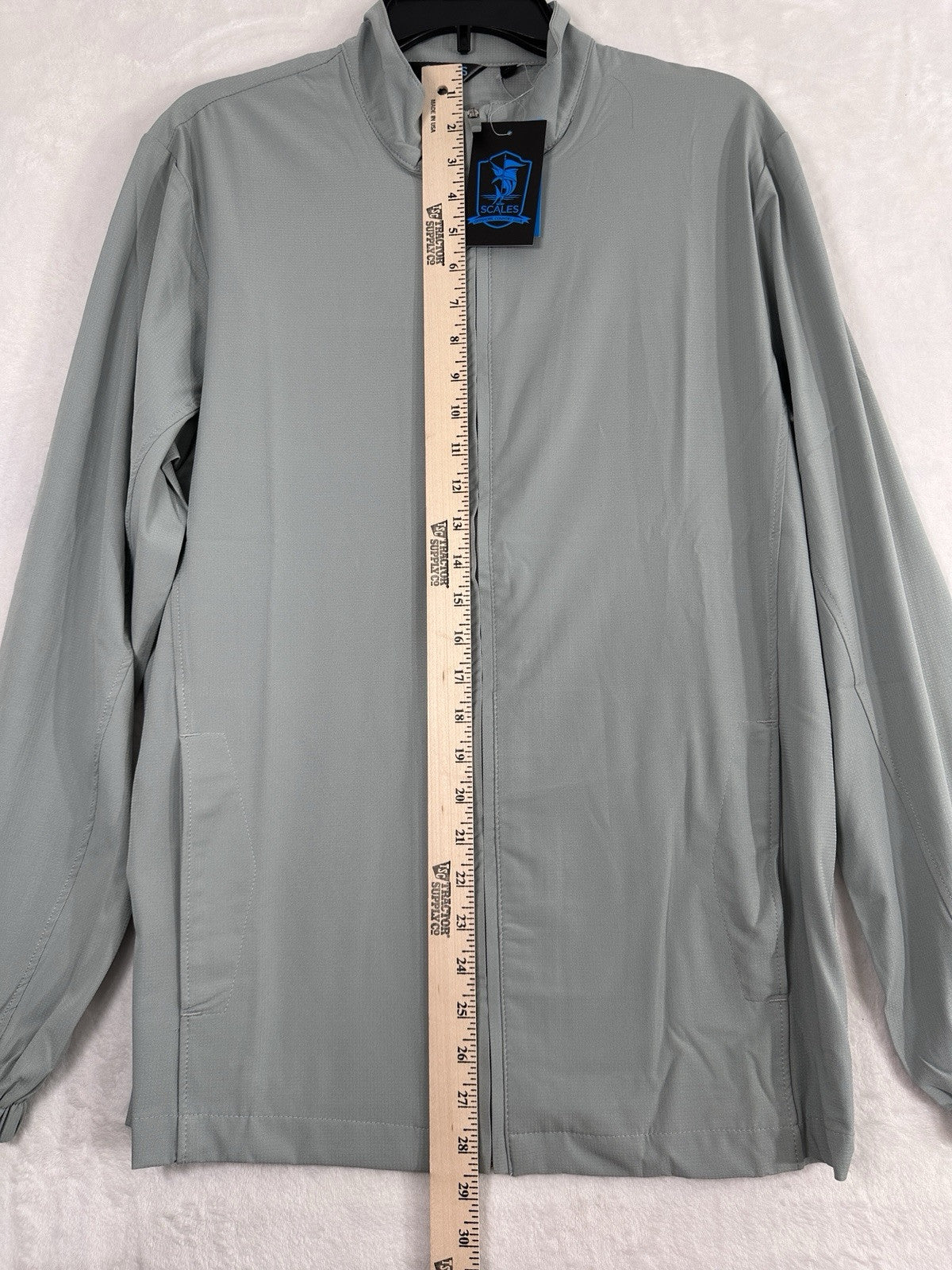 Scales Full Zip Jacket Mens Medium Fishing Windbreaker Gray UPF 30+ NWT $110 NEW