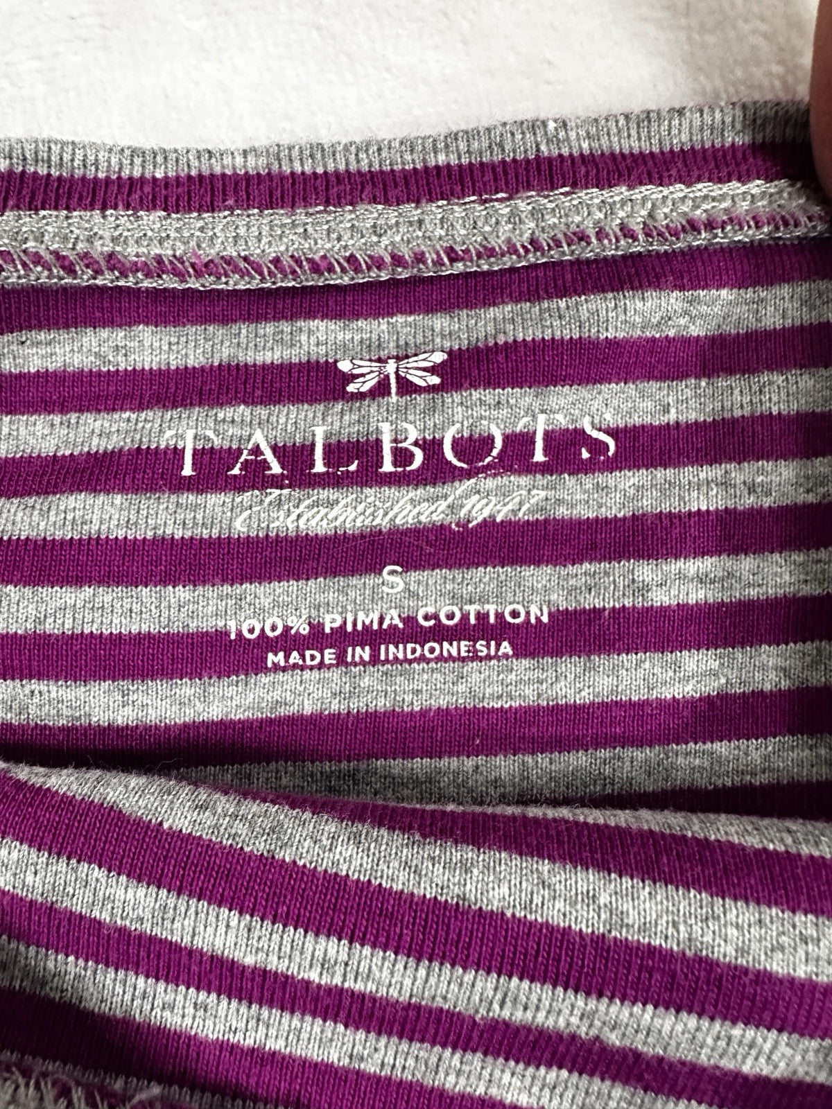 The Talbots Tee Small Lot Tops Long Sleeve Sleeveless Purple Gray Striped Womens