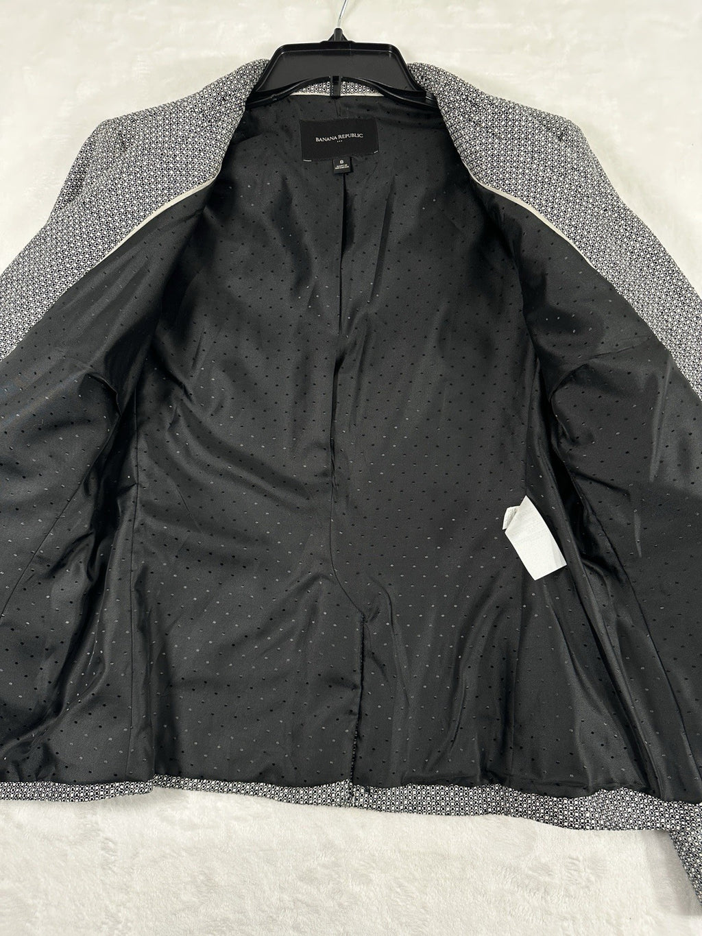 Banana Republic Jacket Size 8 Black White Blazer Womens 2 Silver Buttons