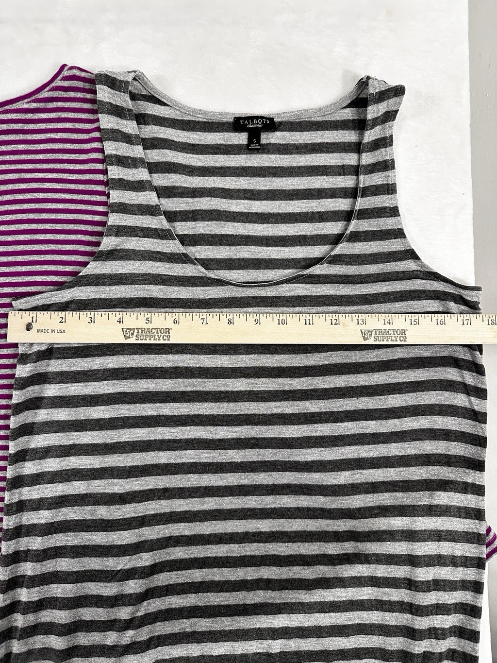 The Talbots Tee Small Lot Tops Long Sleeve Sleeveless Purple Gray Striped Womens