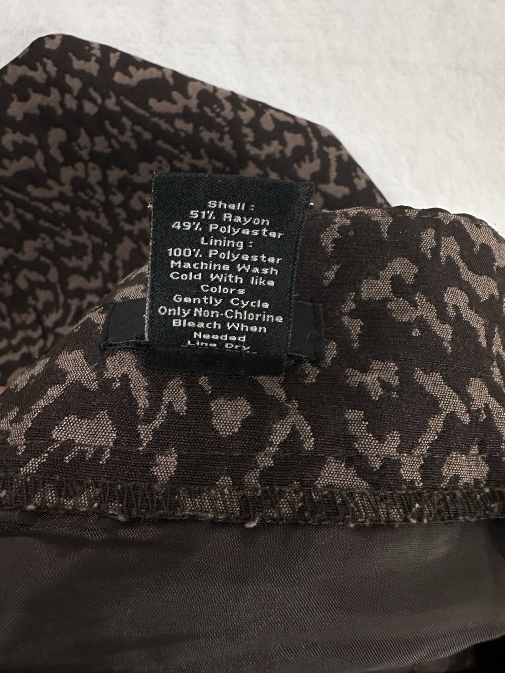 Ann Taylor 18 A-Line Skirt Knit Brown Print Womens