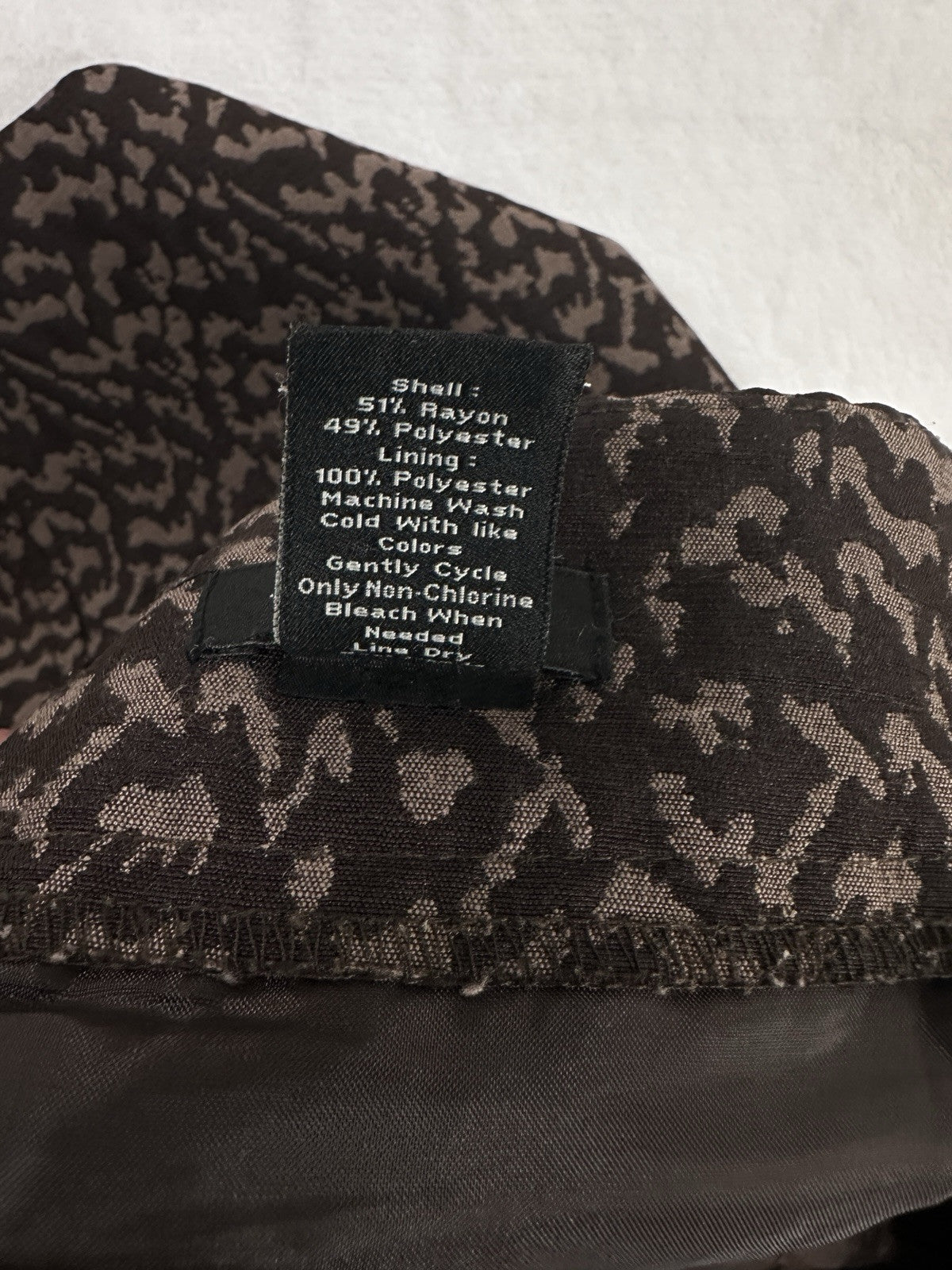 Ann Taylor 18 A-Line Skirt Knit Brown Print Womens