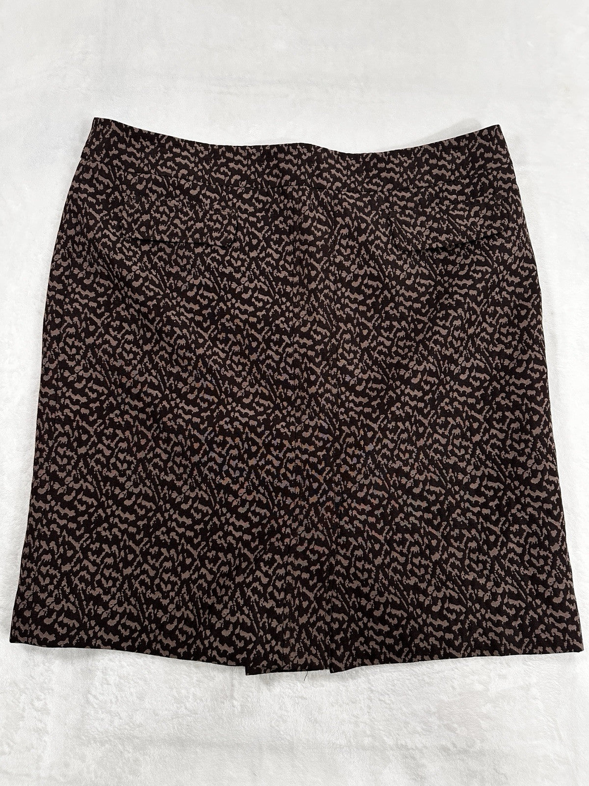 Ann Taylor 18 A-Line Skirt Knit Brown Print Womens