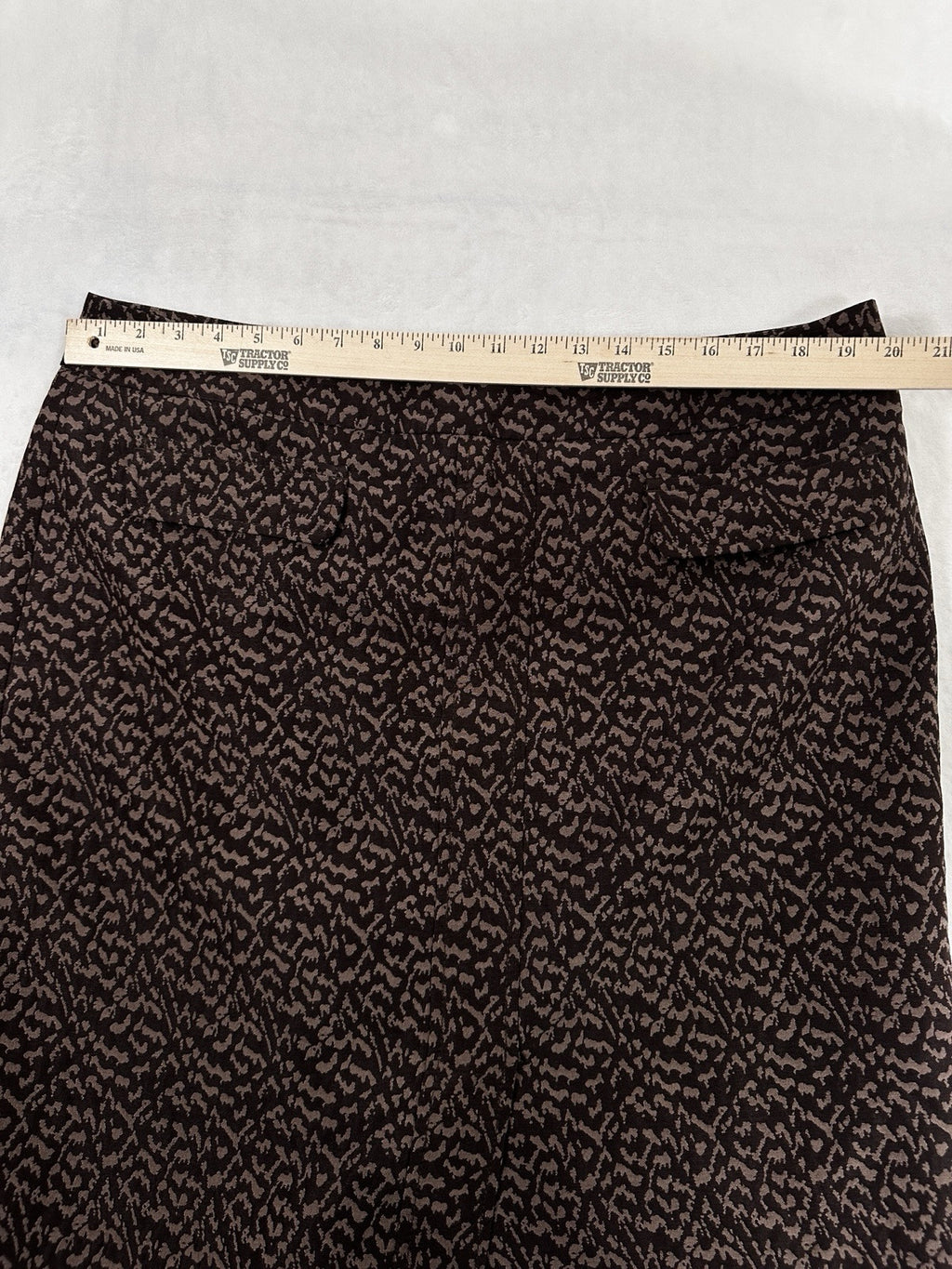 Ann Taylor 18 A-Line Skirt Knit Brown Print Womens