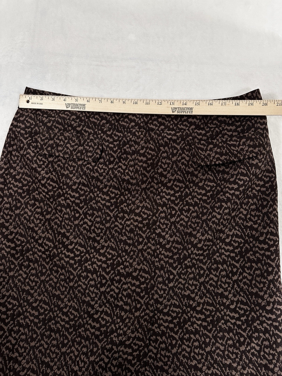 Ann Taylor 18 A-Line Skirt Knit Brown Print Womens