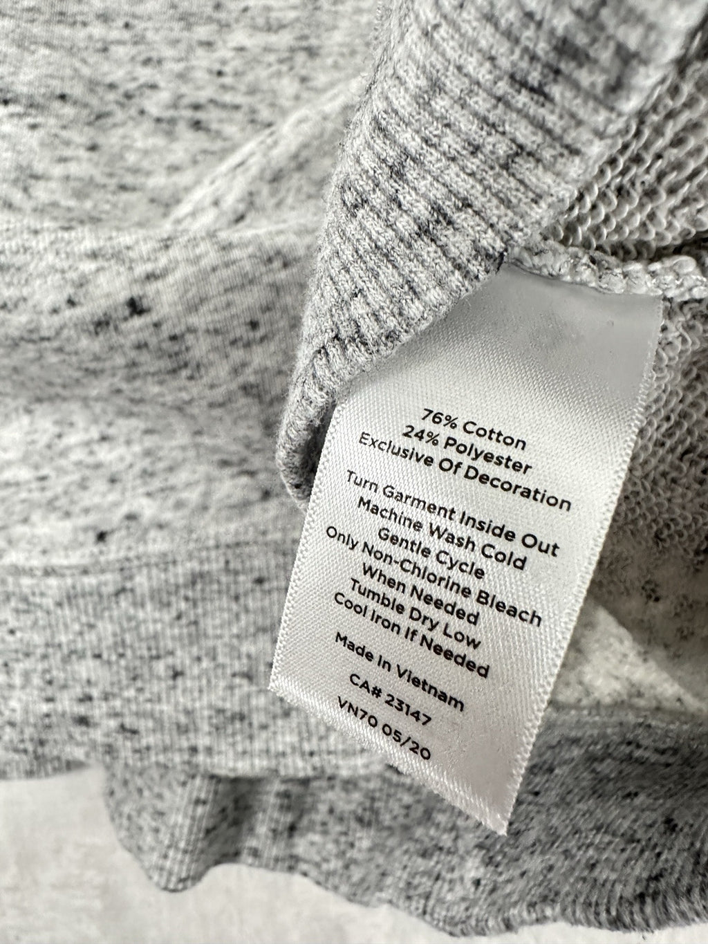 Talbots Small Merci Top Crew Neck Sweatshirt Gray Yellow Pullover Womens