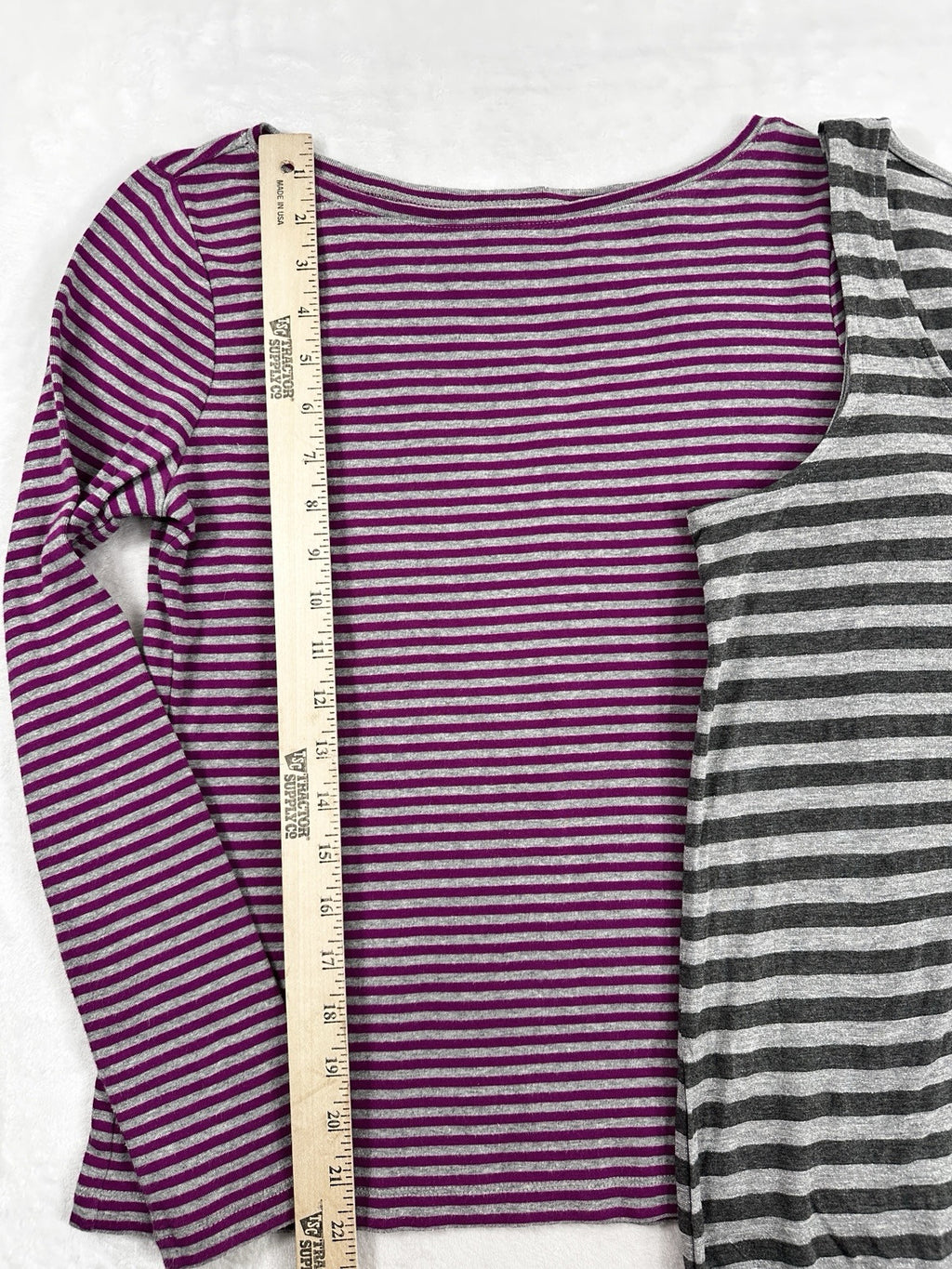 The Talbots Tee Small Lot Tops Long Sleeve Sleeveless Purple Gray Striped Womens