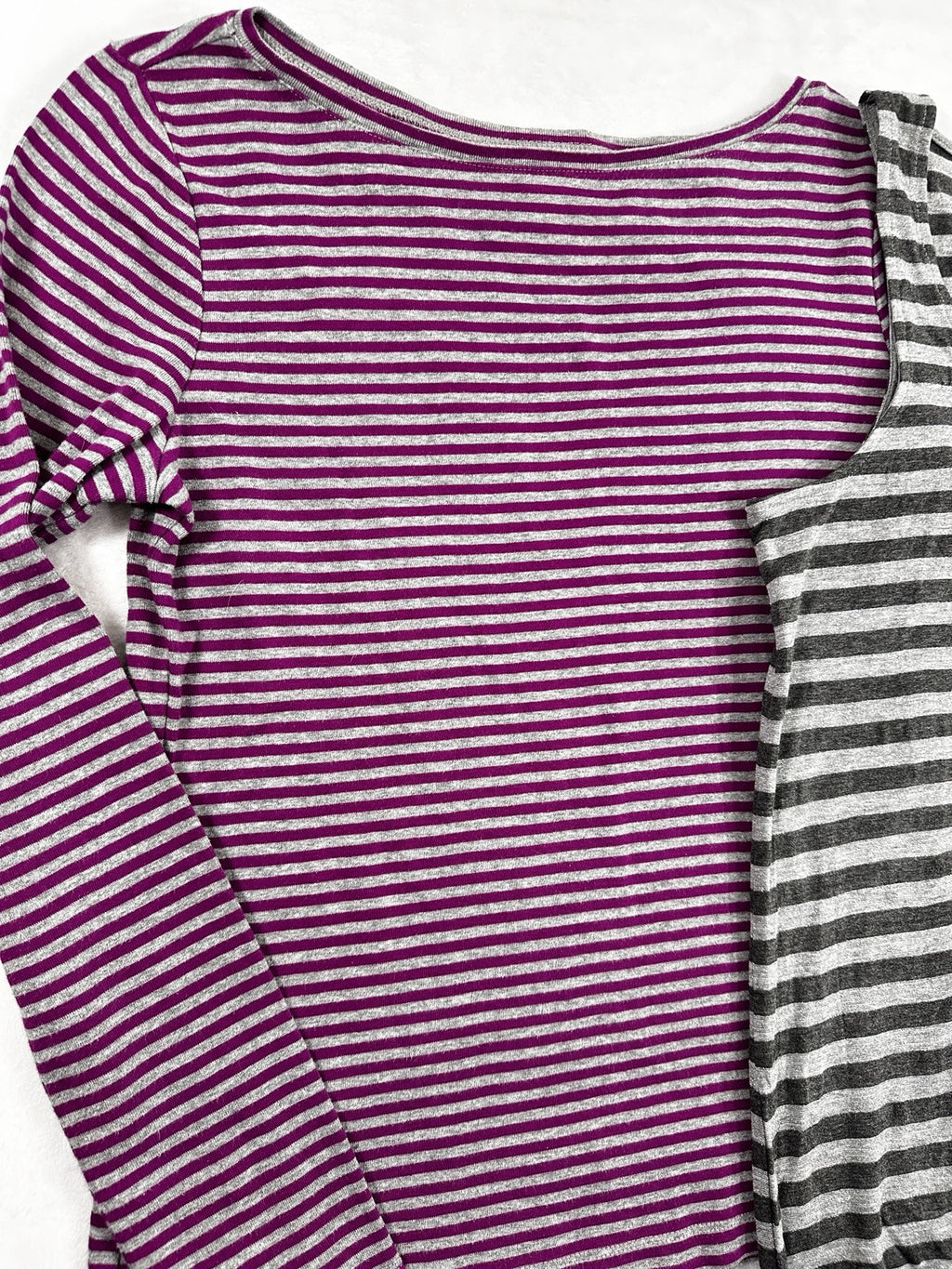 The Talbots Tee Small Lot Tops Long Sleeve Sleeveless Purple Gray Striped Womens