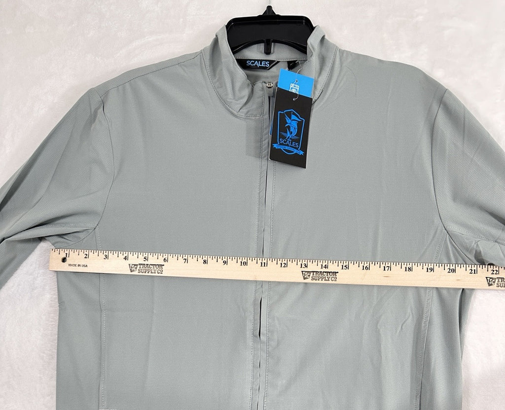 Scales Full Zip Jacket Mens Medium Fishing Windbreaker Gray UPF 30+ NWT $110 NEW