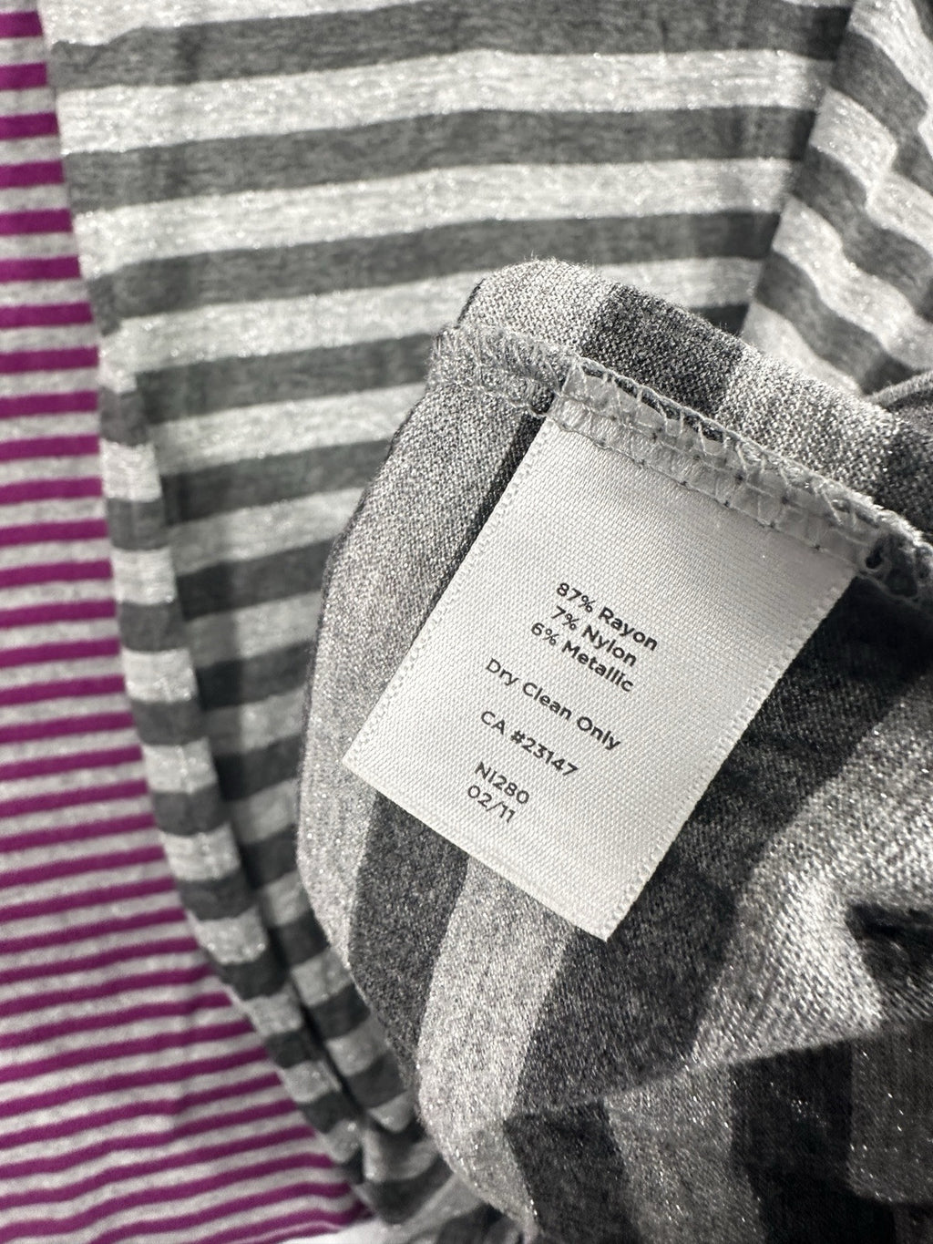 The Talbots Tee Small Lot Tops Long Sleeve Sleeveless Purple Gray Striped Womens