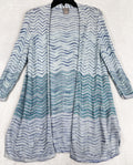 Chicos Size 0 Cardigan Sweater Lightweight Womens Small Blue Green