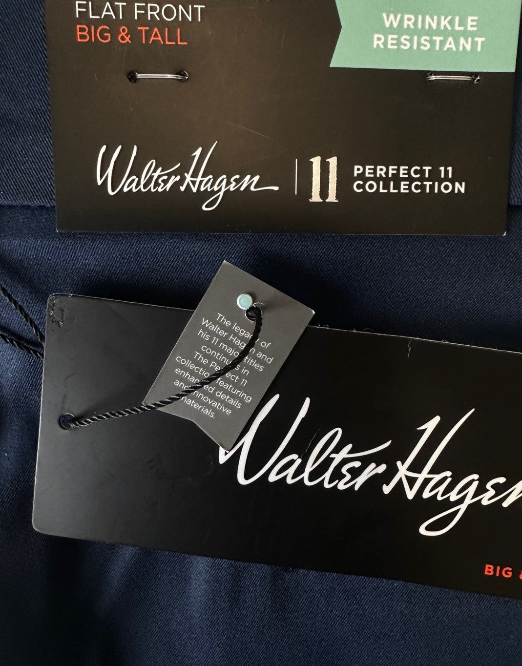 Walter Hagen Golf Shorts Mens 48 Navy Blue Flat Front 10” Men’s NWT