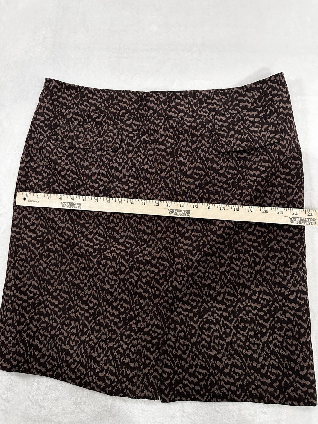 Ann Taylor 18 A-Line Skirt Knit Brown Print Womens
