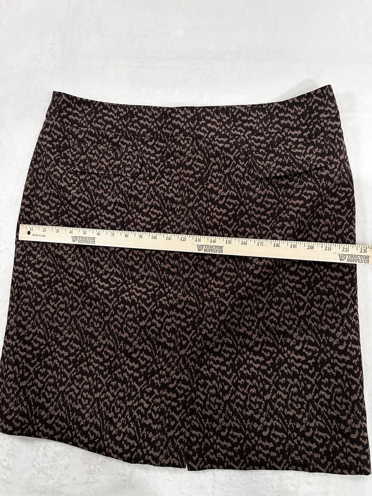 Ann Taylor 18 A-Line Skirt Knit Brown Print Womens